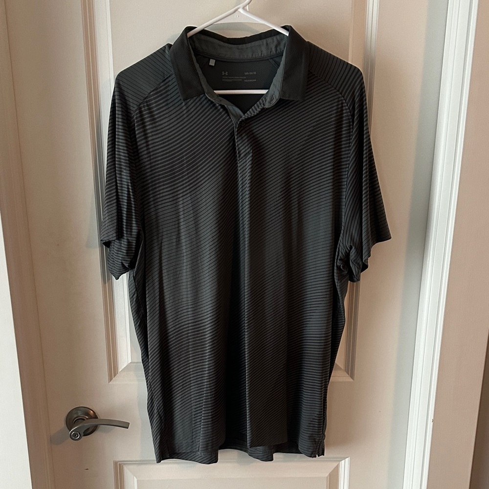 Men's Black Striped Polo Shirt